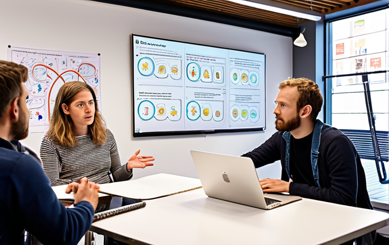 **A diverse team of developers, policymakers, and the public engaged in an open dialogue about the ethical implications of conversational AI. The scene is a modern co-working space, with whiteboards covered in diagrams of AI algorithms and ethical frameworks. Focus on the expressions of concern, curiosity, and collaboration. Dutch setting.**